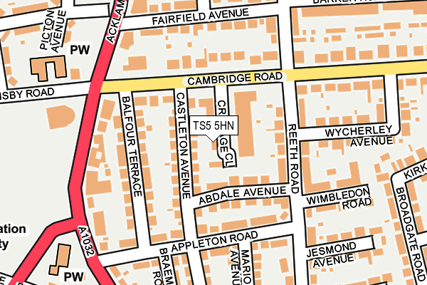 TS5 5HN map - OS OpenMap – Local (Ordnance Survey) TS5 5HN map - OS OpenMap – Local (Ordnance Survey)