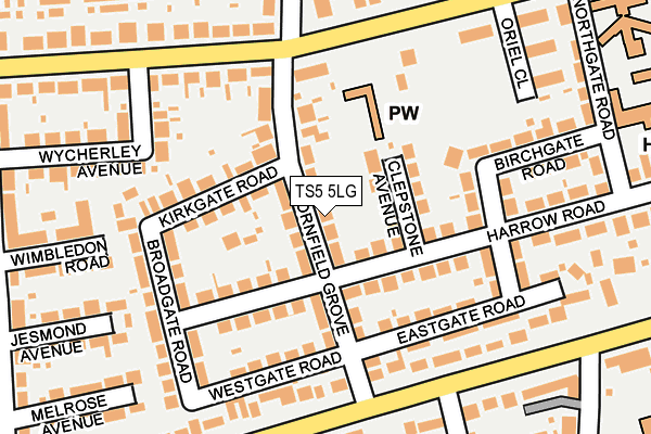 TS5 5LG map - OS OpenMap – Local (Ordnance Survey) TS5 5LG map - OS OpenMap – Local (Ordnance Survey)