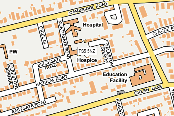 TS5 5NZ map - OS OpenMap – Local (Ordnance Survey)