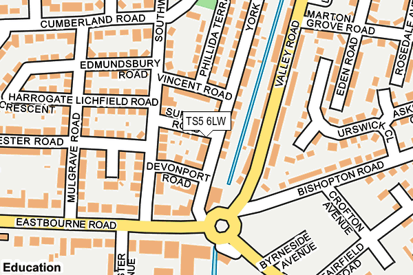 TS5 6LW map - OS OpenMap – Local (Ordnance Survey) TS5 6LW map - OS OpenMap – Local (Ordnance Survey)