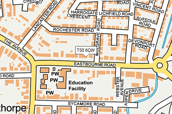 TS5 6QW map - OS OpenMap – Local (Ordnance Survey)