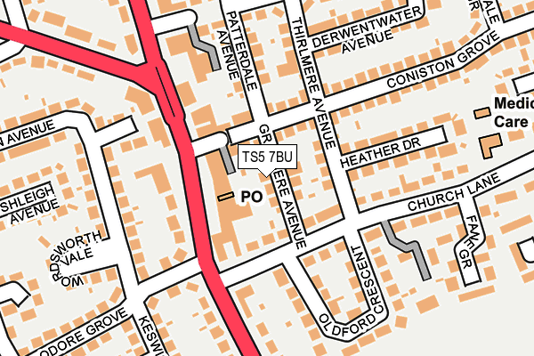 TS5 7BU map - OS OpenMap – Local (Ordnance Survey) TS5 7BU map - OS OpenMap – Local (Ordnance Survey)