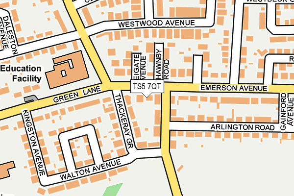 TS5 7QT map - OS OpenMap – Local (Ordnance Survey) TS5 7QT map - OS OpenMap – Local (Ordnance Survey)