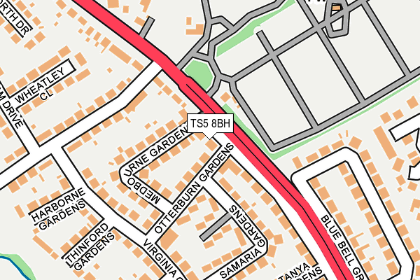 TS5 8BH map - OS OpenMap – Local (Ordnance Survey) TS5 8BH map - OS OpenMap – Local (Ordnance Survey)