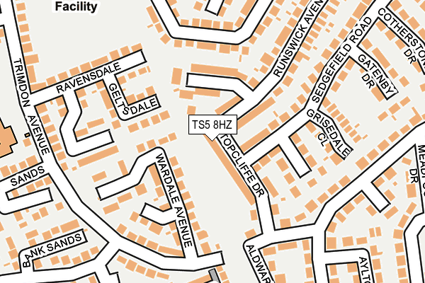 TS5 8HZ map - OS OpenMap – Local (Ordnance Survey) TS5 8HZ map - OS OpenMap – Local (Ordnance Survey)
