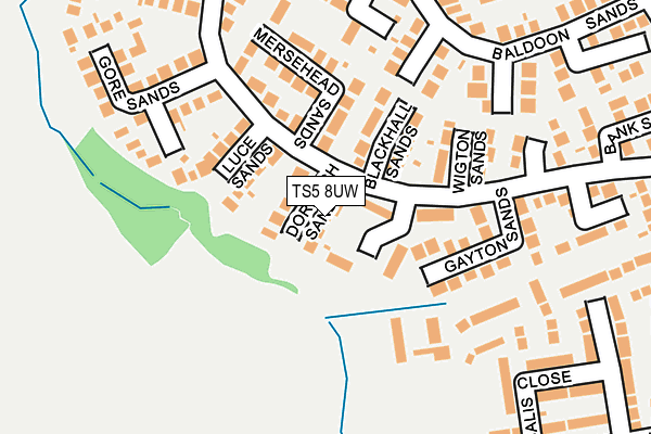 TS5 8UW map - OS OpenMap – Local (Ordnance Survey) TS5 8UW map - OS OpenMap – Local (Ordnance Survey)