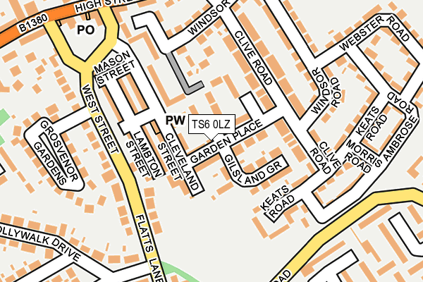 TS6 0LZ map - OS OpenMap – Local (Ordnance Survey) TS6 0LZ map - OS OpenMap – Local (Ordnance Survey)