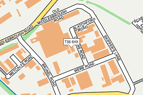 TS6 6HX map - OS OpenMap – Local (Ordnance Survey) TS6 6HX map - OS OpenMap – Local (Ordnance Survey)