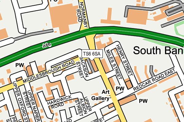 TS6 6SA map - OS OpenMap – Local (Ordnance Survey) TS6 6SA map - OS OpenMap – Local (Ordnance Survey)