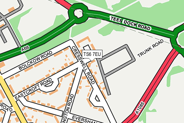 TS6 7EU map - OS OpenMap – Local (Ordnance Survey) TS6 7EU map - OS OpenMap – Local (Ordnance Survey)