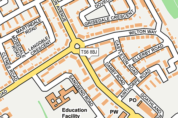 TS6 8BJ map - OS OpenMap – Local (Ordnance Survey) TS6 8BJ map - OS OpenMap – Local (Ordnance Survey)