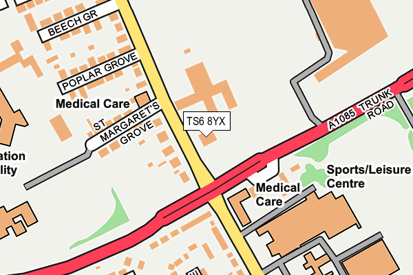 TS6 8YX map - OS OpenMap – Local (Ordnance Survey) TS6 8YX map - OS OpenMap – Local (Ordnance Survey)