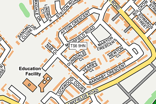TS6 9HN map - OS OpenMap – Local (Ordnance Survey) TS6 9HN map - OS OpenMap – Local (Ordnance Survey)