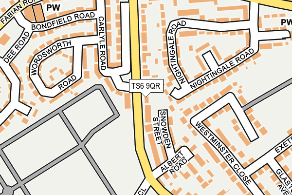 TS6 9QR map - OS OpenMap – Local (Ordnance Survey) TS6 9QR map - OS OpenMap – Local (Ordnance Survey)