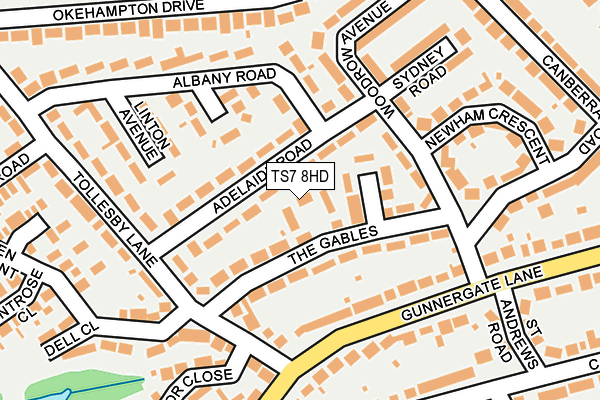 TS7 8HD map - OS OpenMap – Local (Ordnance Survey) TS7 8HD map - OS OpenMap – Local (Ordnance Survey)