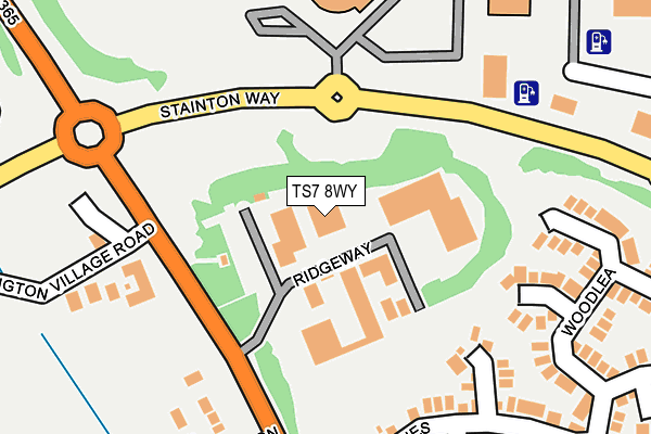 TS7 8WY map - OS OpenMap – Local (Ordnance Survey) TS7 8WY map - OS OpenMap – Local (Ordnance Survey)