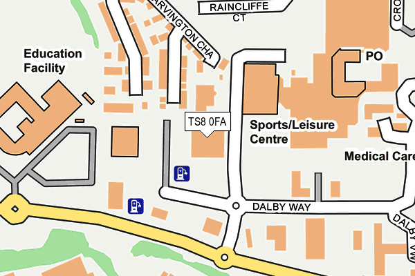 TS8 0FA map - OS OpenMap – Local (Ordnance Survey) TS8 0FA map - OS OpenMap – Local (Ordnance Survey)