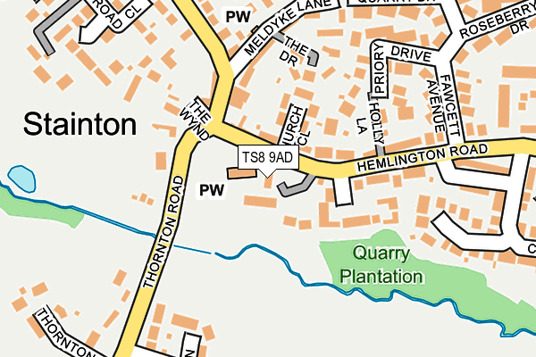 TS8 9AD map - OS OpenMap – Local (Ordnance Survey) TS8 9AD map - OS OpenMap – Local (Ordnance Survey)