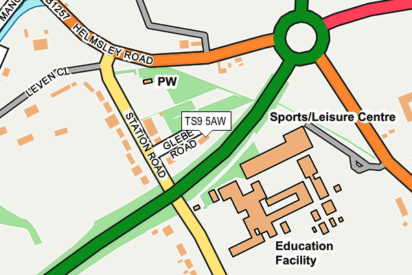 TS9 5AW map - OS OpenMap – Local (Ordnance Survey) TS9 5AW map - OS OpenMap – Local (Ordnance Survey)