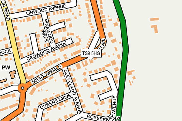 TS9 5HG map - OS OpenMap – Local (Ordnance Survey) TS9 5HG map - OS OpenMap – Local (Ordnance Survey)