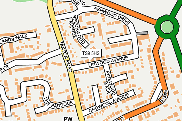 TS9 5HS map - OS OpenMap – Local (Ordnance Survey) TS9 5HS map - OS OpenMap – Local (Ordnance Survey)