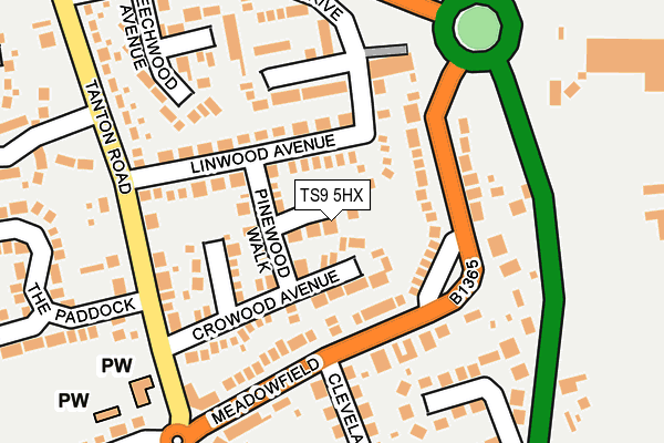 TS9 5HX map - OS OpenMap – Local (Ordnance Survey) TS9 5HX map - OS OpenMap – Local (Ordnance Survey)