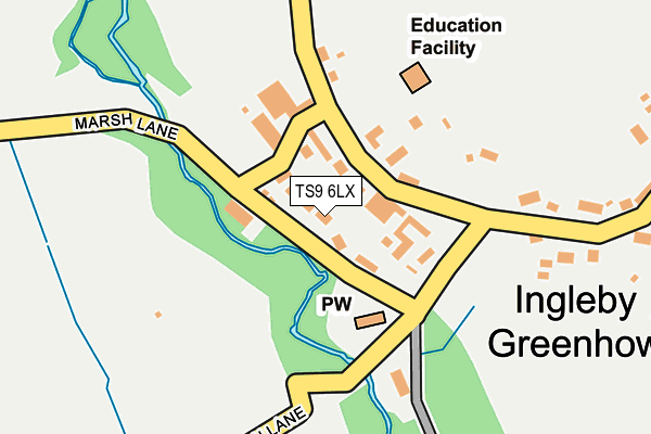 TS9 6LX map - OS OpenMap – Local (Ordnance Survey)