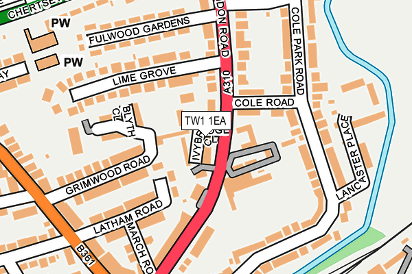 TW1 1EA map - OS OpenMap – Local (Ordnance Survey) TW1 1EA map - OS OpenMap – Local (Ordnance Survey)