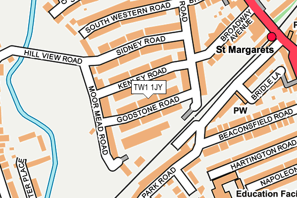 TW1 1JY map - OS OpenMap – Local (Ordnance Survey)