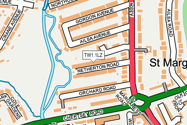 TW1 1LZ map - OS OpenMap – Local (Ordnance Survey)