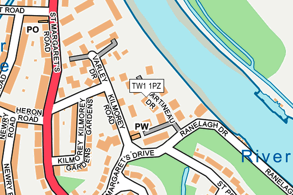 TW1 1PZ map - OS OpenMap – Local (Ordnance Survey) TW1 1PZ map - OS OpenMap – Local (Ordnance Survey)