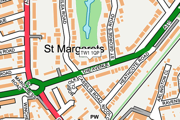 TW1 1QP map - OS OpenMap – Local (Ordnance Survey) TW1 1QP map - OS OpenMap – Local (Ordnance Survey)
