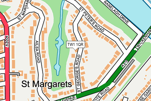 TW1 1QR map - OS OpenMap – Local (Ordnance Survey) TW1 1QR map - OS OpenMap – Local (Ordnance Survey)