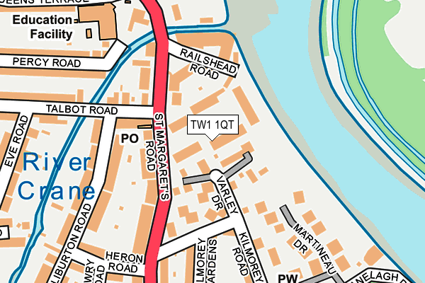 TW1 1QT map - OS OpenMap – Local (Ordnance Survey) TW1 1QT map - OS OpenMap – Local (Ordnance Survey)