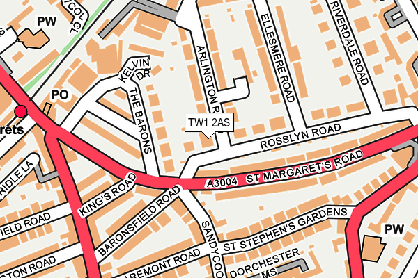 TW1 2AS map - OS OpenMap – Local (Ordnance Survey) TW1 2AS map - OS OpenMap – Local (Ordnance Survey)