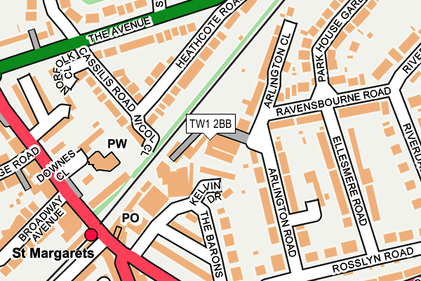 TW1 2BB map - OS OpenMap – Local (Ordnance Survey) TW1 2BB map - OS OpenMap – Local (Ordnance Survey)