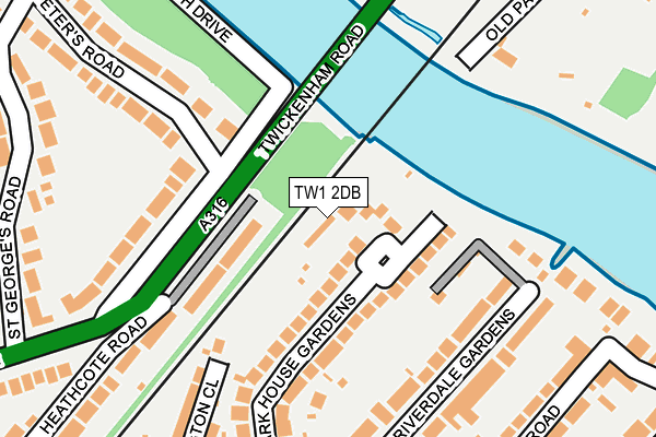 TW1 2DB map - OS OpenMap – Local (Ordnance Survey) TW1 2DB map - OS OpenMap – Local (Ordnance Survey)
