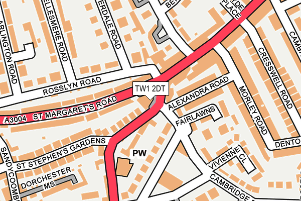 TW1 2DT map - OS OpenMap – Local (Ordnance Survey) TW1 2DT map - OS OpenMap – Local (Ordnance Survey)
