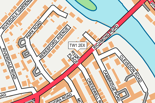 TW1 2EX map - OS OpenMap – Local (Ordnance Survey) TW1 2EX map - OS OpenMap – Local (Ordnance Survey)