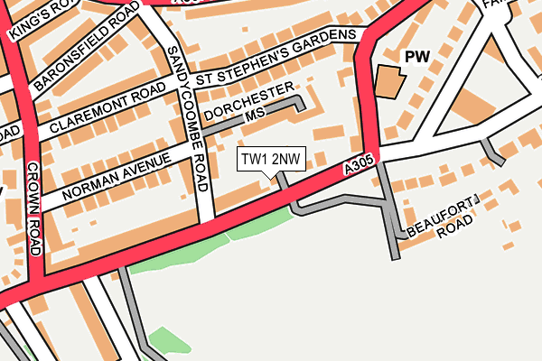 TW1 2NW map - OS OpenMap – Local (Ordnance Survey) TW1 2NW map - OS OpenMap – Local (Ordnance Survey)