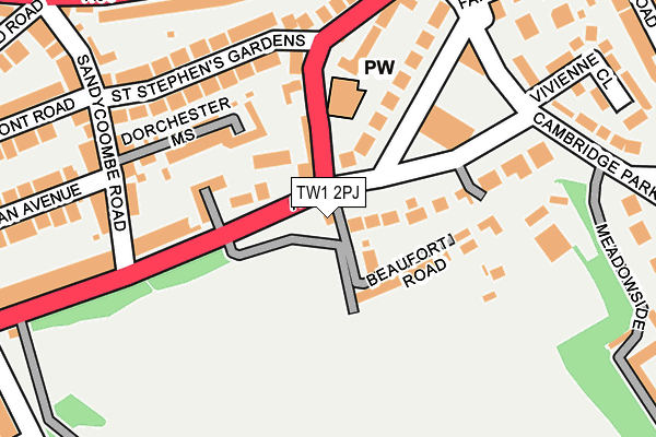 TW1 2PJ map - OS OpenMap – Local (Ordnance Survey) TW1 2PJ map - OS OpenMap – Local (Ordnance Survey)
