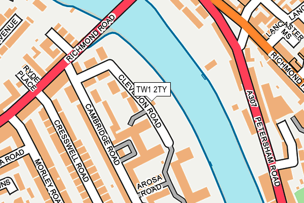 TW1 2TY map - OS OpenMap – Local (Ordnance Survey) TW1 2TY map - OS OpenMap – Local (Ordnance Survey)
