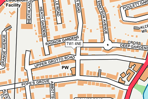 TW1 4NE map - OS OpenMap – Local (Ordnance Survey) TW1 4NE map - OS OpenMap – Local (Ordnance Survey)