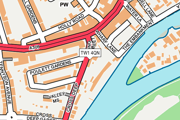 TW1 4QN map - OS OpenMap – Local (Ordnance Survey) TW1 4QN map - OS OpenMap – Local (Ordnance Survey)