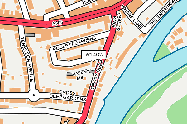 TW1 4QW map - OS OpenMap – Local (Ordnance Survey) TW1 4QW map - OS OpenMap – Local (Ordnance Survey)
