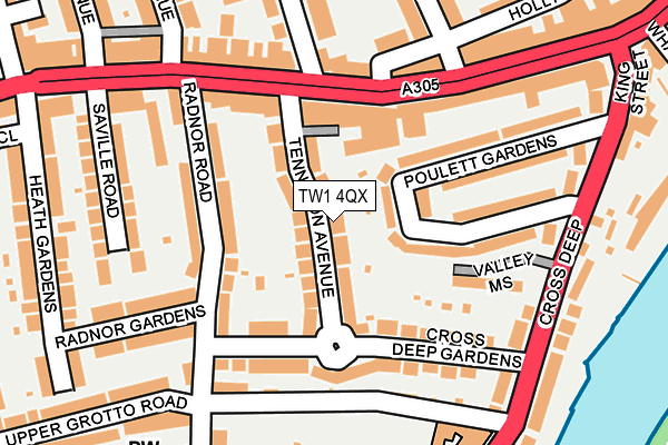 TW1 4QX map - OS OpenMap – Local (Ordnance Survey) TW1 4QX map - OS OpenMap – Local (Ordnance Survey)