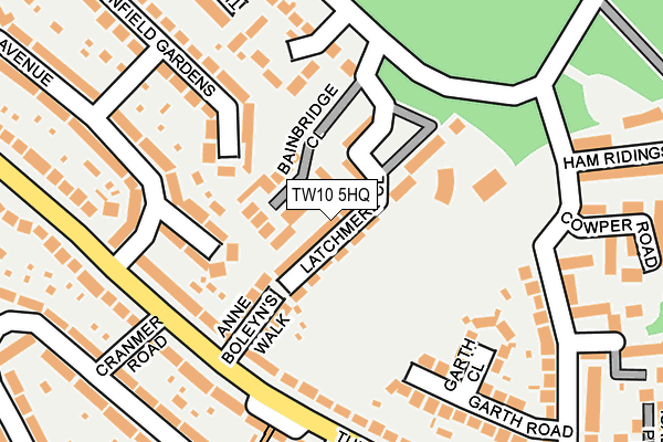 TW10 5HQ map - OS OpenMap – Local (Ordnance Survey) TW10 5HQ map - OS OpenMap – Local (Ordnance Survey)