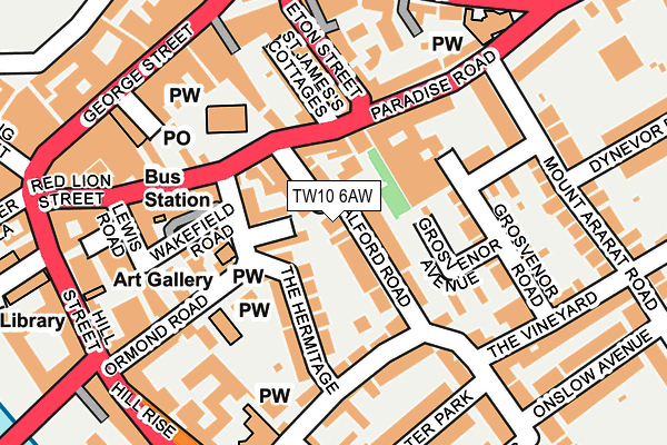 TW10 6AW map - OS OpenMap – Local (Ordnance Survey) TW10 6AW map - OS OpenMap – Local (Ordnance Survey)