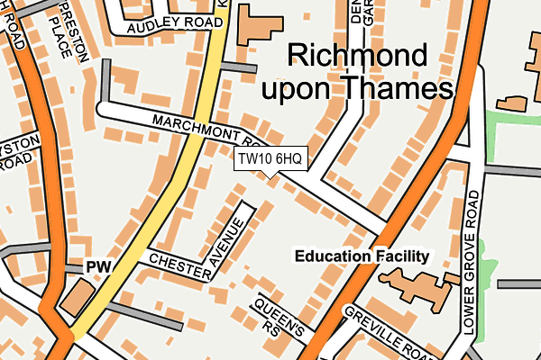TW10 6HQ map - OS OpenMap – Local (Ordnance Survey)