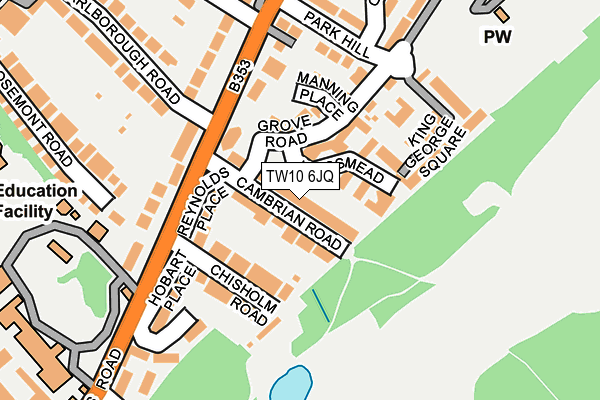 TW10 6JQ map - OS OpenMap – Local (Ordnance Survey) TW10 6JQ map - OS OpenMap – Local (Ordnance Survey)